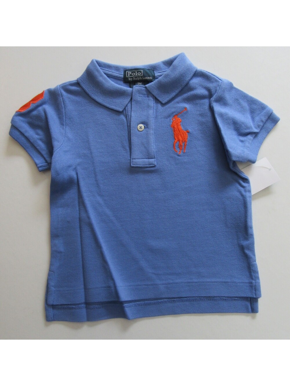 Polo Ralph Lauren Boys Big Pony Short Sleeve Shirt Blue Size 9 Months 9M